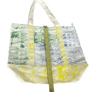 NWOT Women's Multicolored Tie Dye Handmade Stamped Animal Print Canvas Tote Bag